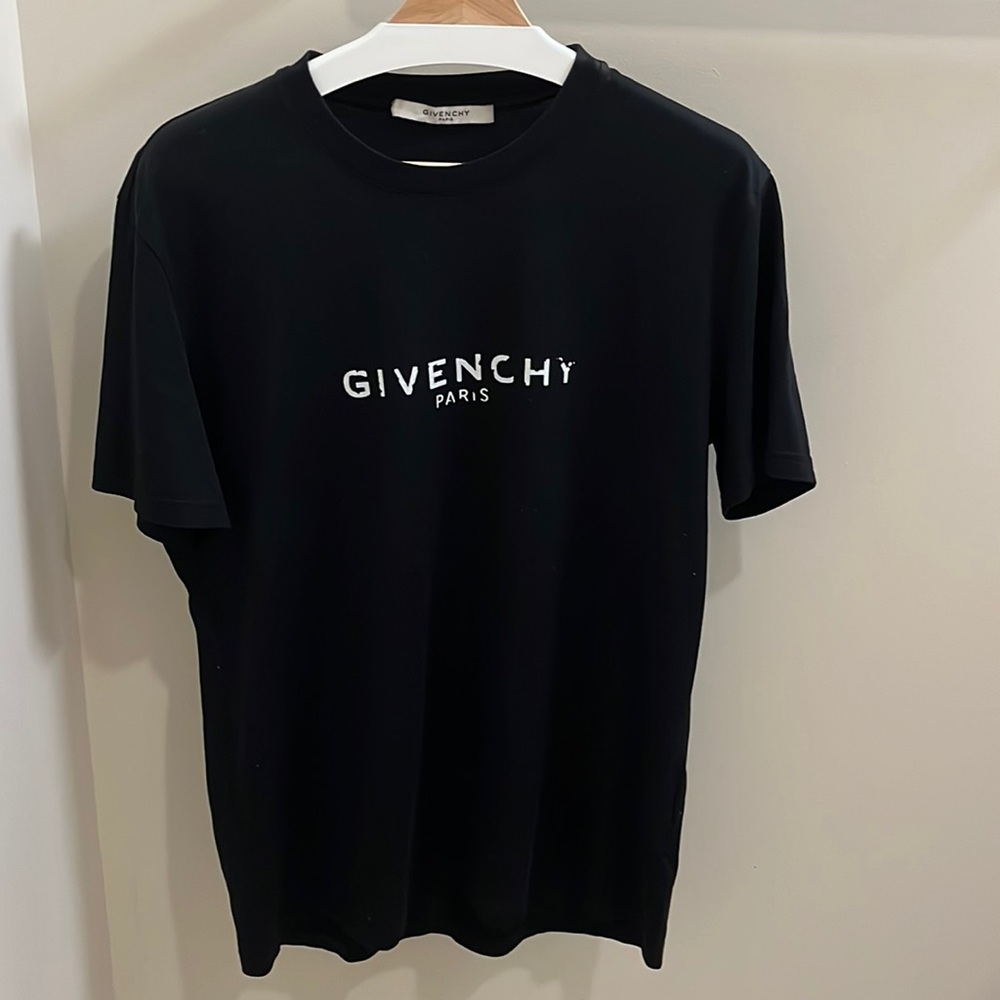 Authentic Givenchy Black Tee with white details